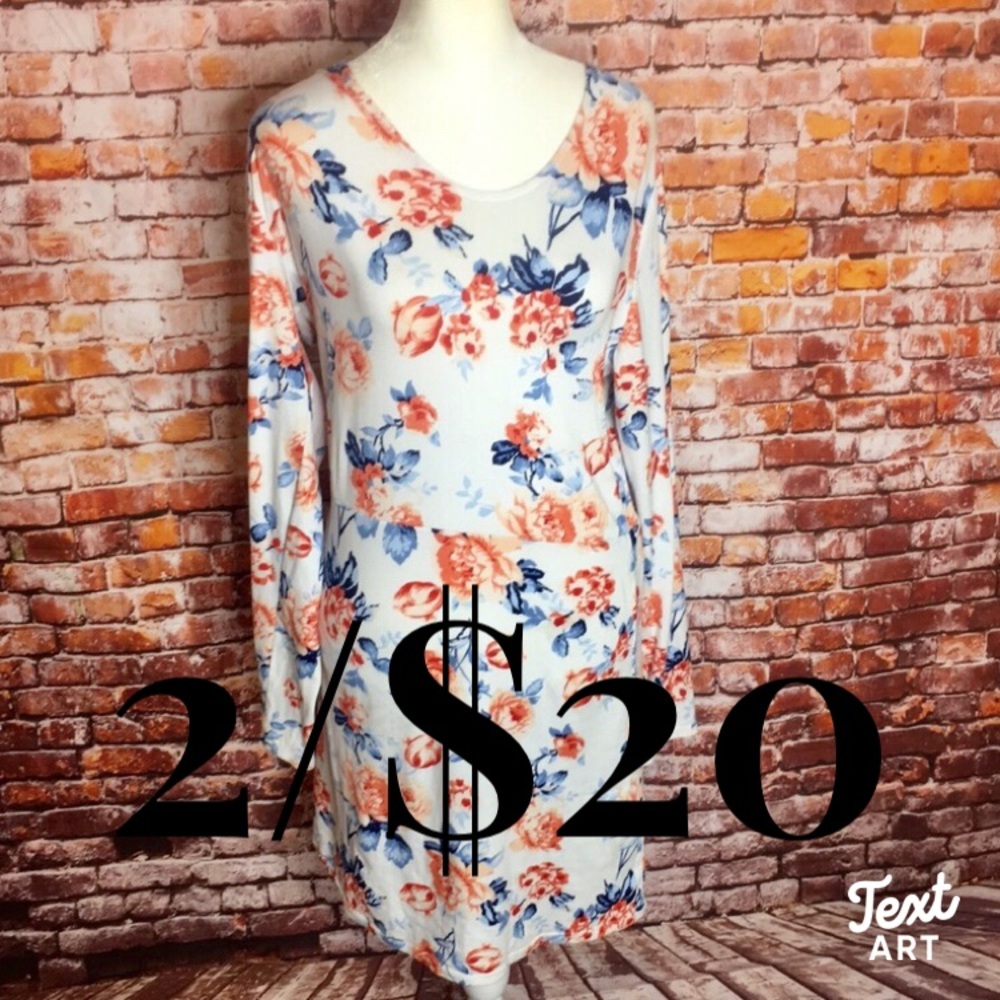 StyleFive Long Sleeved Open Back Floral Mini Dress